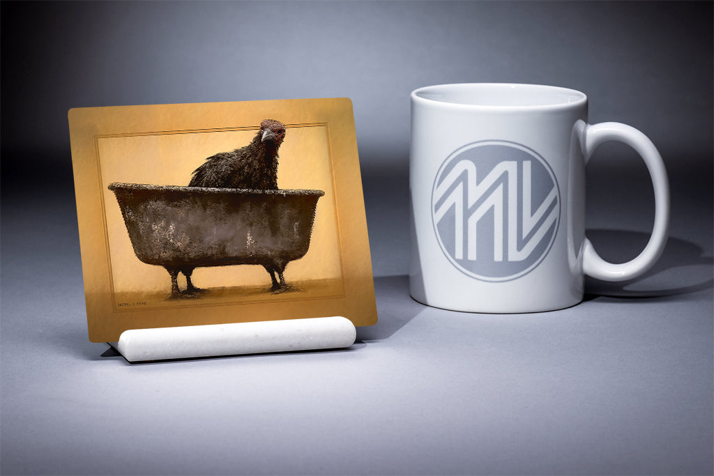 "Bath Time" 4x5 Metal Print & Stand