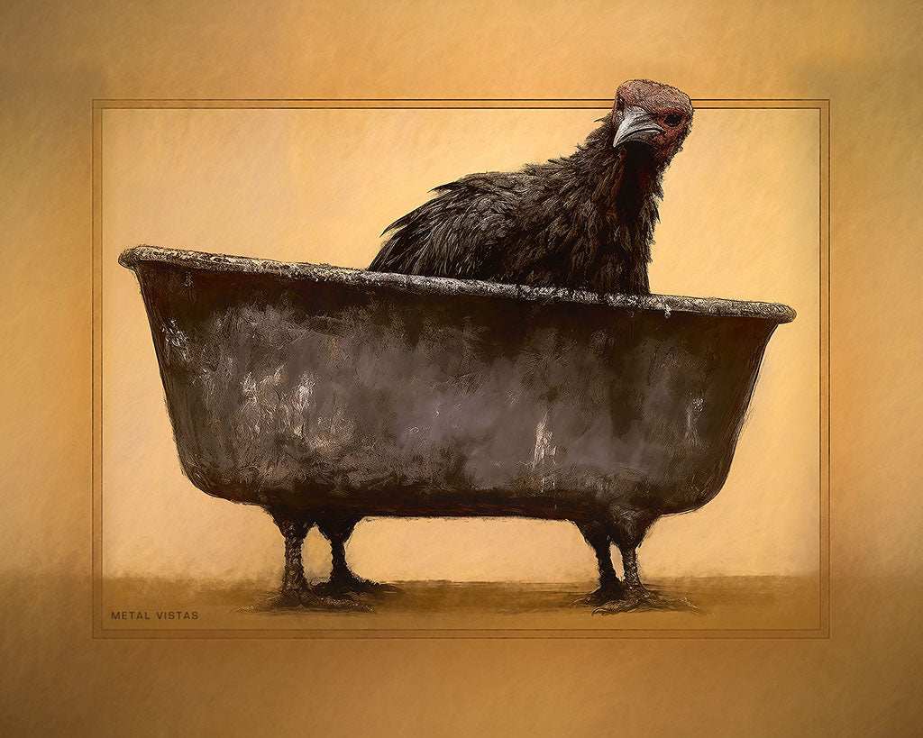 "Bath Time" 4x5 Metal Print & Stand