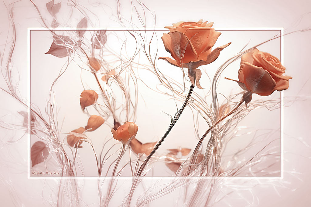 "Glass Roses" 6x9 Metal Print with Stand