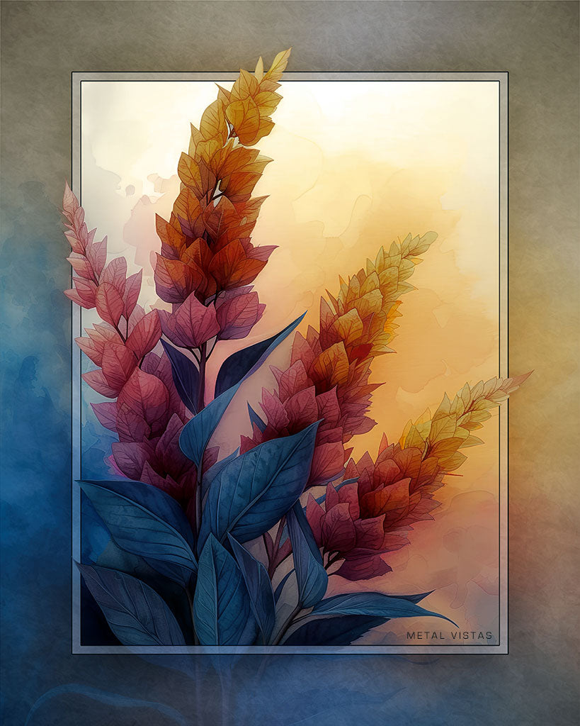 "Autumn Botanical" 4x5 Metal Print & Stand