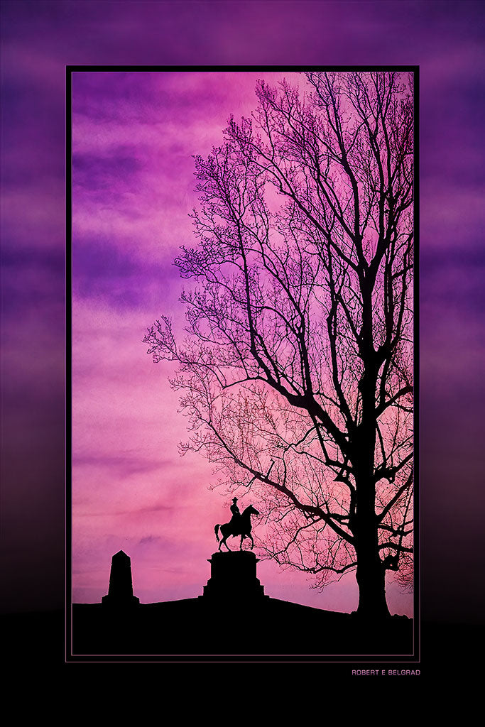 "Cemetery Hill at Sundown" 4x6 Metal Print & Stand