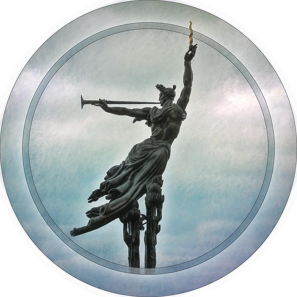 "Spirit Triumphant" 8 Inch Round Metal Print with Stand