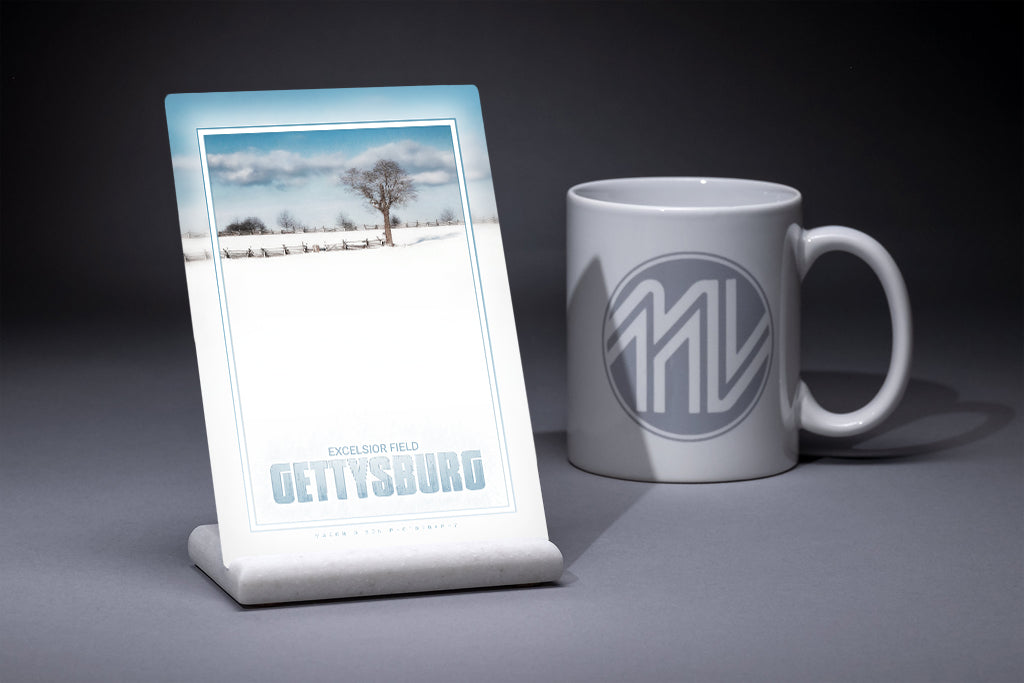 "Excelsior Field in Winter" 4x6 Metal Print & Stand