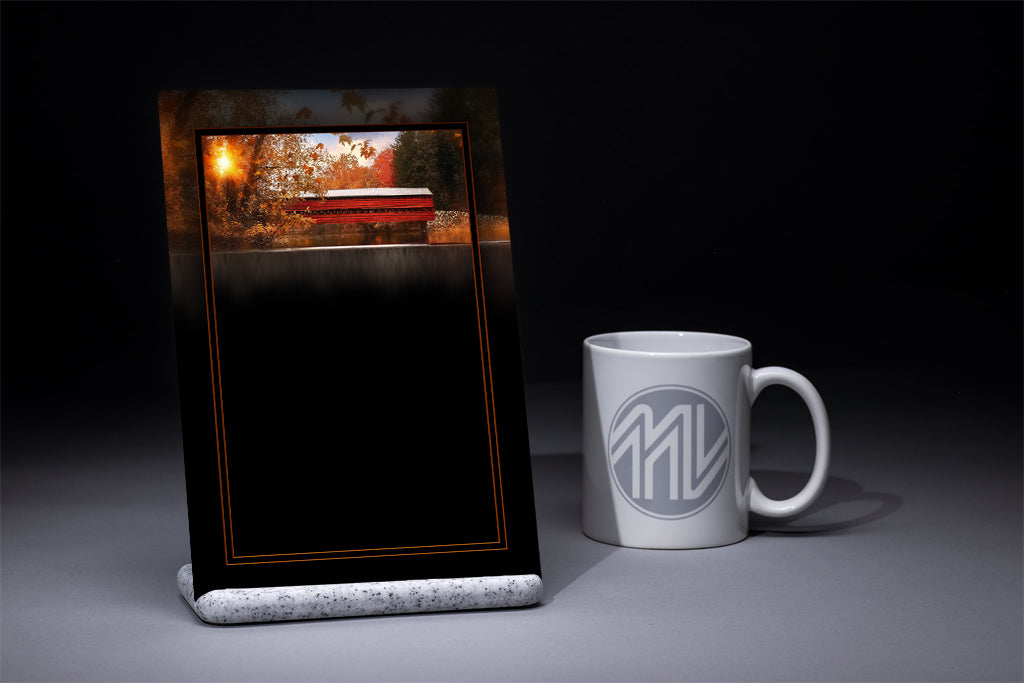 "Sachs Bridge in Autumn" 6x9 Metal Print & Stand