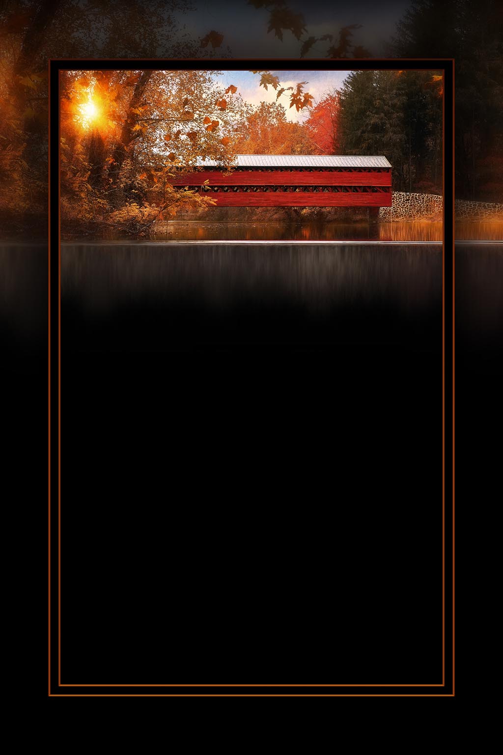 "Sachs Bridge in Autumn" 6x9 Metal Print & Stand