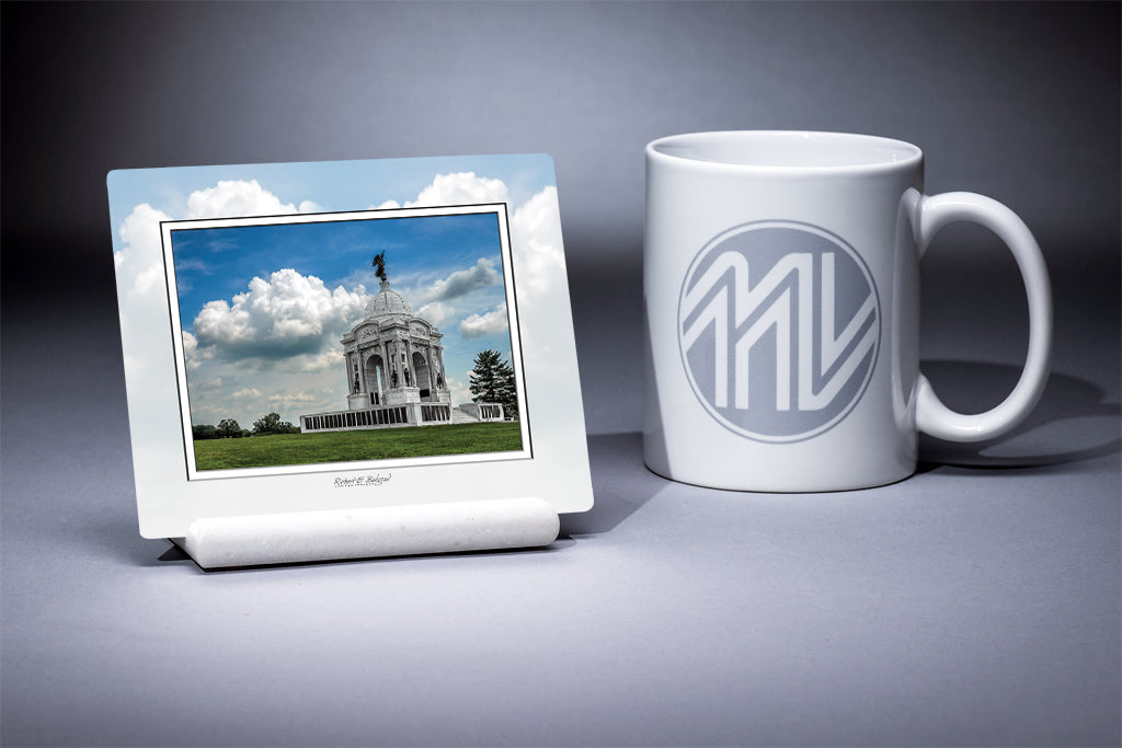 "Pennsylvania Monument in the Big Blue" 4x5 Metal Print & Stand