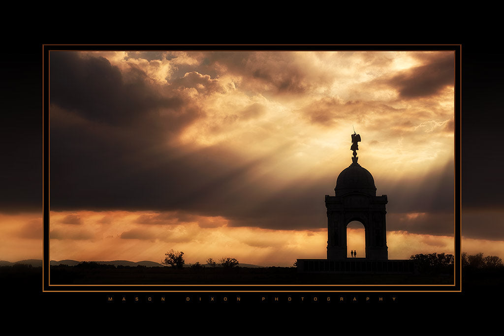 "Pennsylvania Monument in Amber Splendor" 6x9 Metal Print & Stand