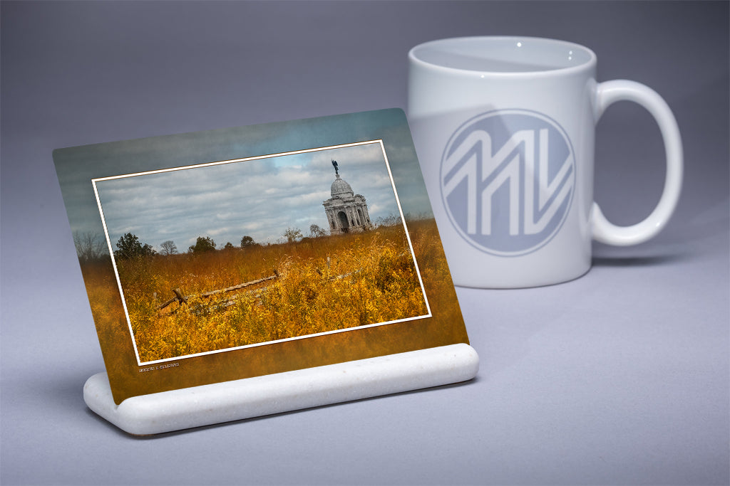 "Pennsylvania Monument in Amber Autumn" 4x6 Metal Print & Stand