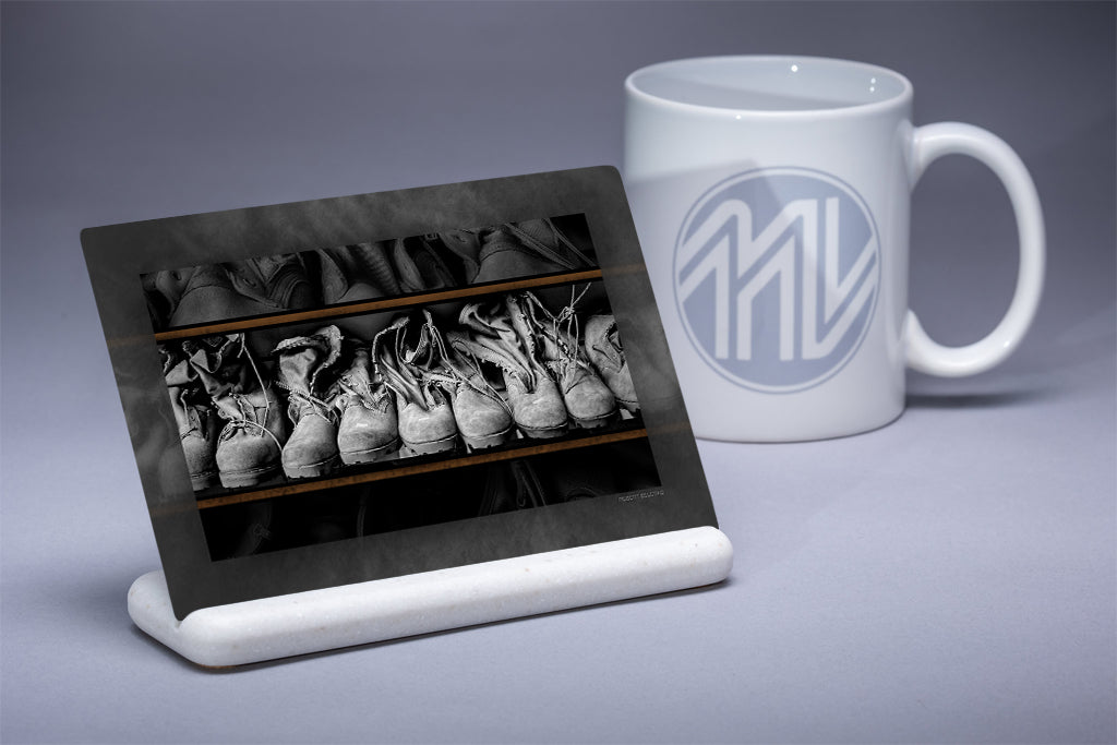 "Boot Row" 4x6 Metal Print & Stand