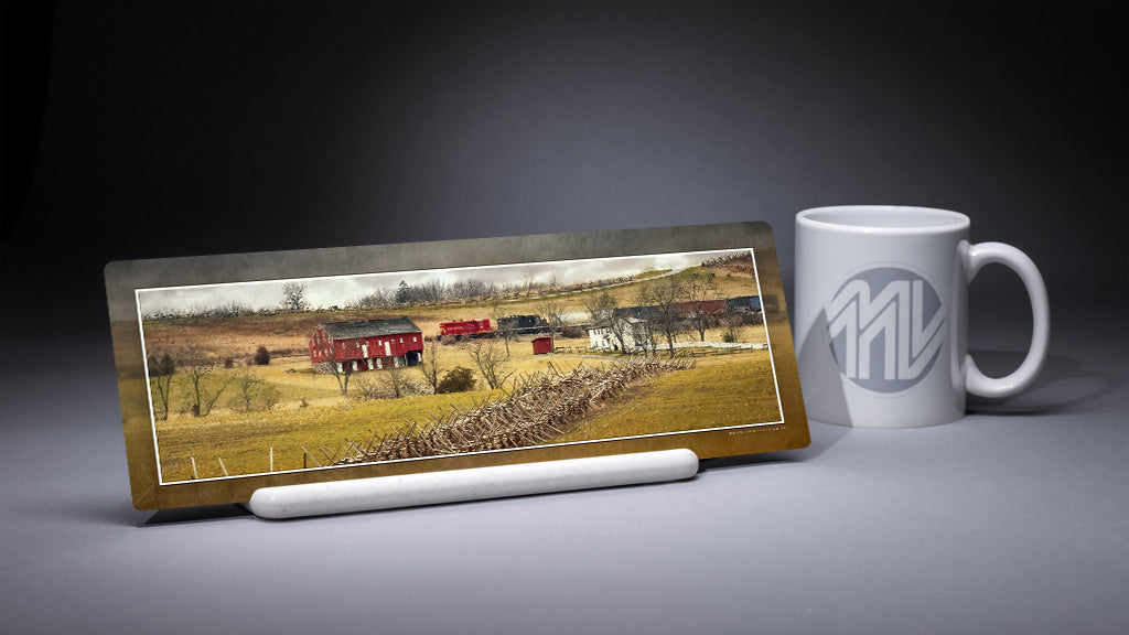 "The Moses McClean Farm" 4x12 Panoramic Metal Print with Stand
