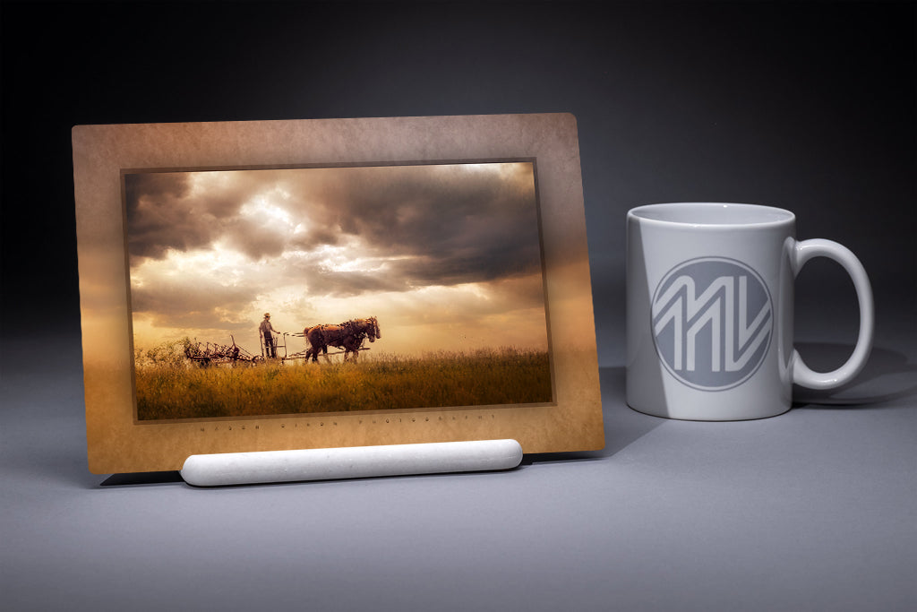 "Toil and Reward" 6x9 Metal Print & Stand