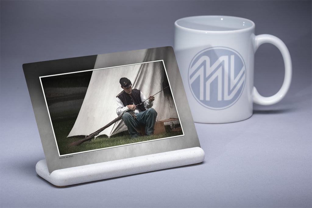 "Preparing for Battle, Redux" 4x6 Metal Print & Stand