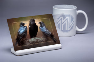 "Three Crows" 4x6 Metal Print & Stand
