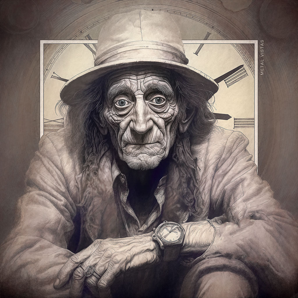 &quot;Father Time&quot; 6x6 Metal Print &amp; Stand