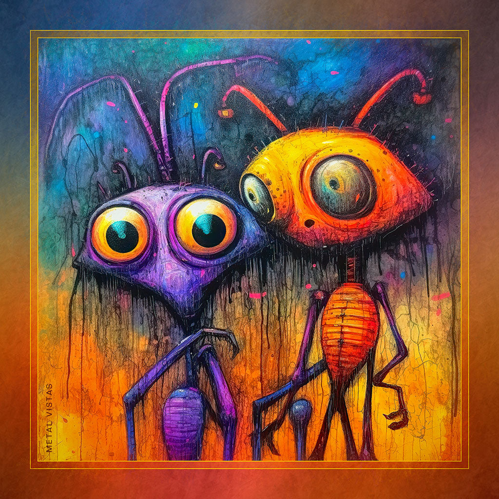 &quot;Besties&quot; 6x6 Metal Print &amp; Stand