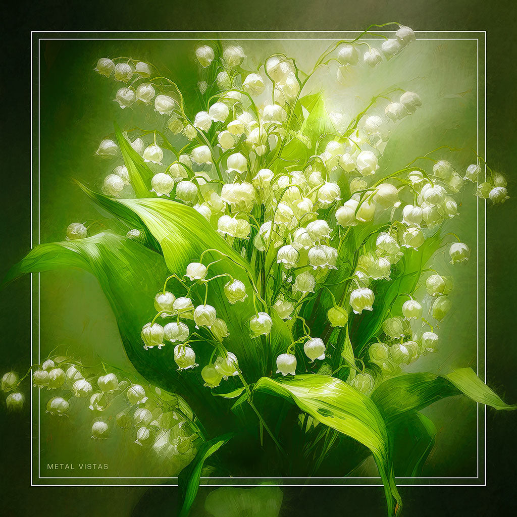 &quot;Lilies of the Valley&quot; 6x6 Metal Print &amp; Stand