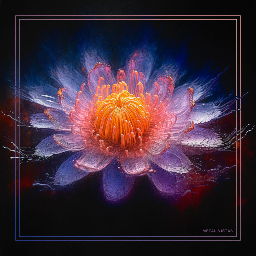 &quot;Glass Water Lily&quot; 6x6 Metal Print &amp; Stand