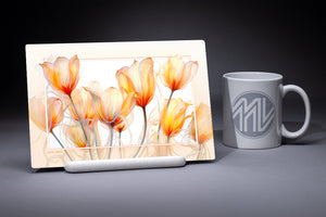 "Glass Tulips" 6x9 Metal Print with Stand