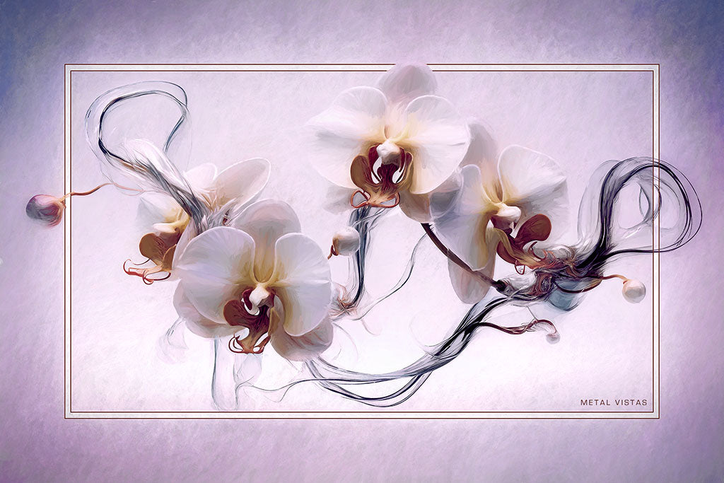 &quot;Glass Orchids&quot; 6x9 Metal Print with Stand