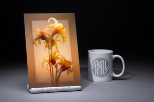"Glass Lilies" 6x9 Metal Print with Stand