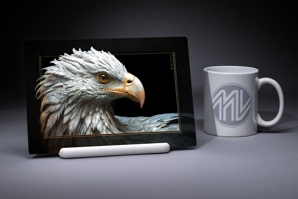 "Silver Eagle" 6x9 Metal Print with Stand