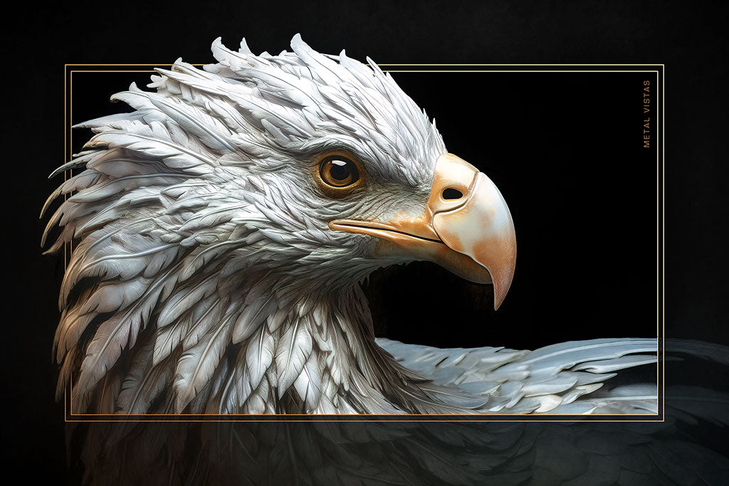 "Silver Eagle" 6x9 Metal Print with Stand