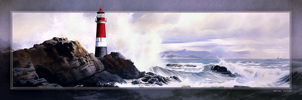 &quot;Wind and Rocks&quot; 4x12 Panoramic Metal Print with Stand