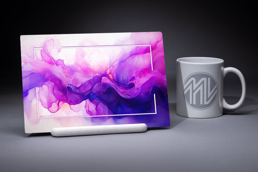 &quot;Violet Turbulence&quot; 6x9 Metal Print with Stand