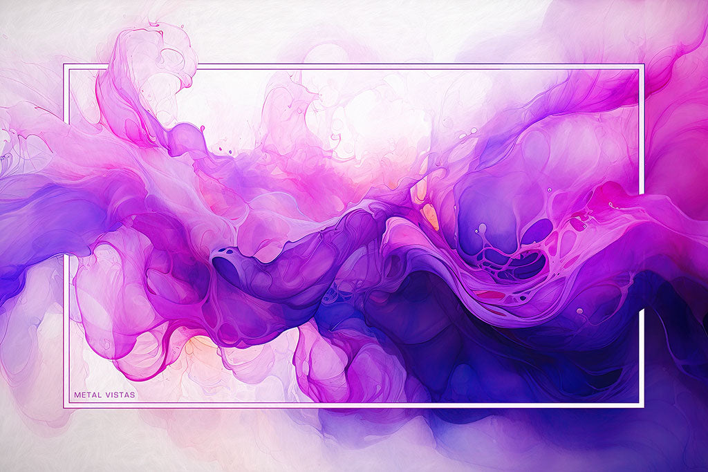 &quot;Violet Turbulence&quot; 6x9 Metal Print with Stand