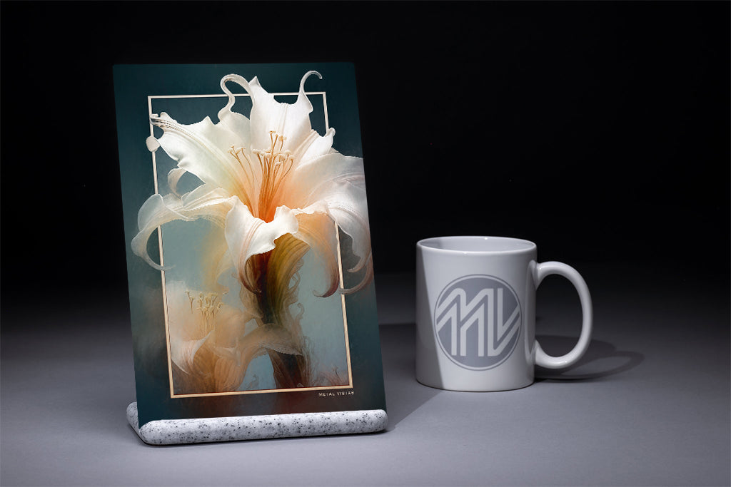 &quot;Luminous Blooms&quot; 6x9 Metal Print with Stand