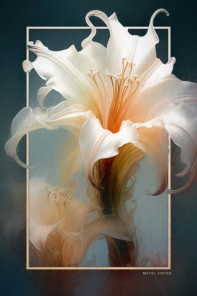 "Luminous Blooms" 6x9 Metal Print with Stand