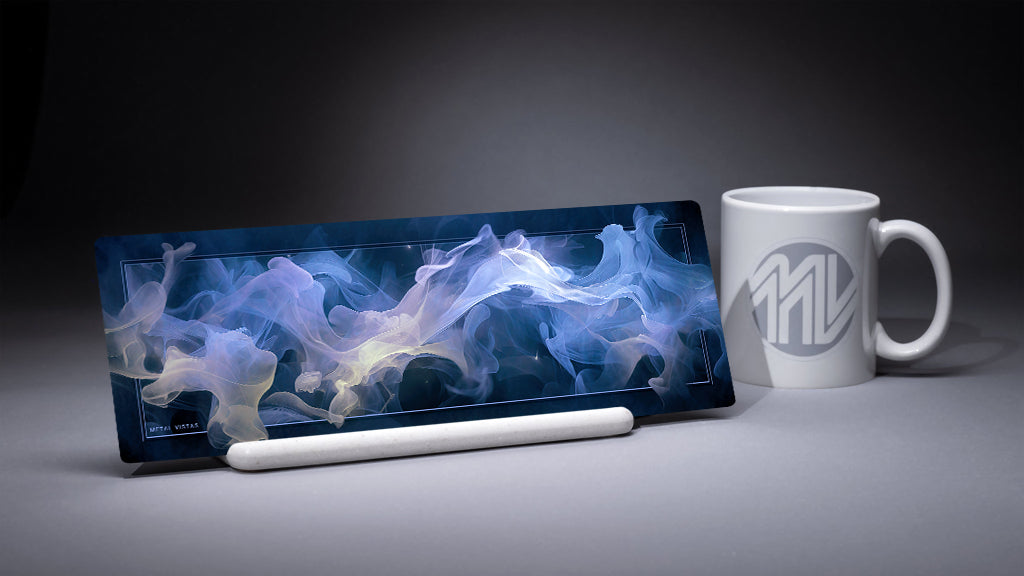 &quot;Midnight Vapor&quot; 4x12 Panoramic Metal Print with Stand