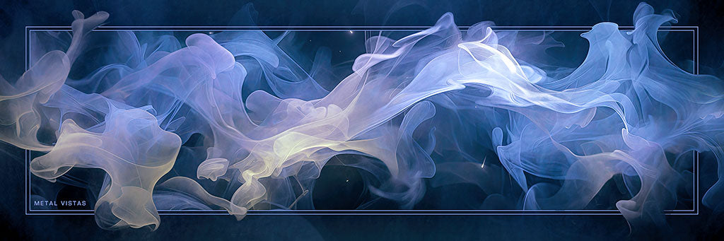 &quot;Midnight Vapor&quot; 4x12 Panoramic Metal Print with Stand