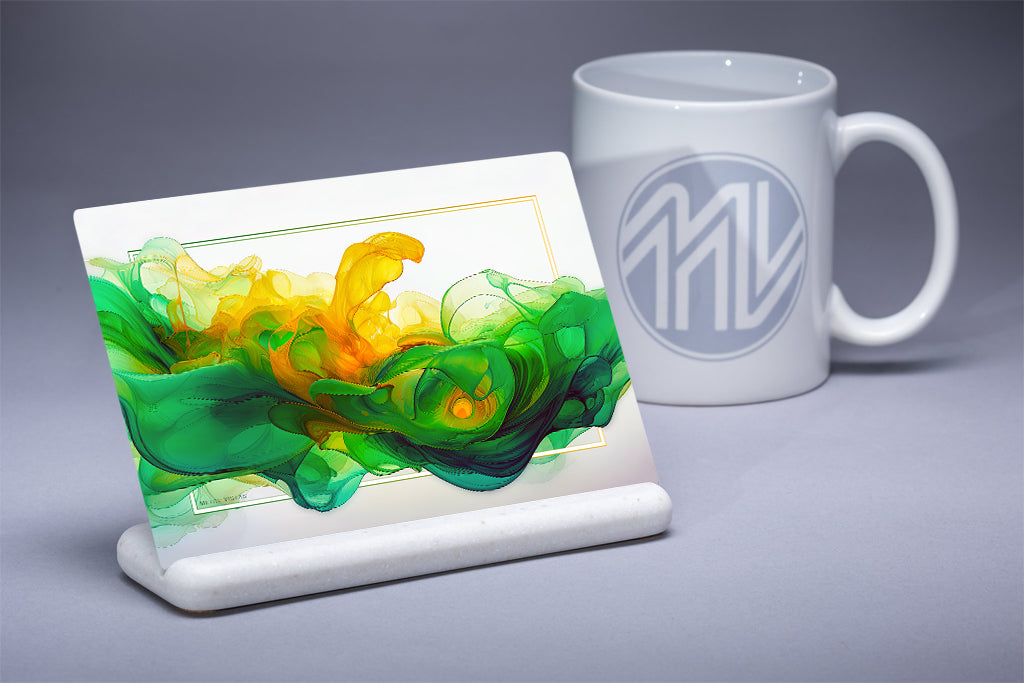 &quot;Emerald Fire&quot; 4x6 Metal Print &amp; Stand