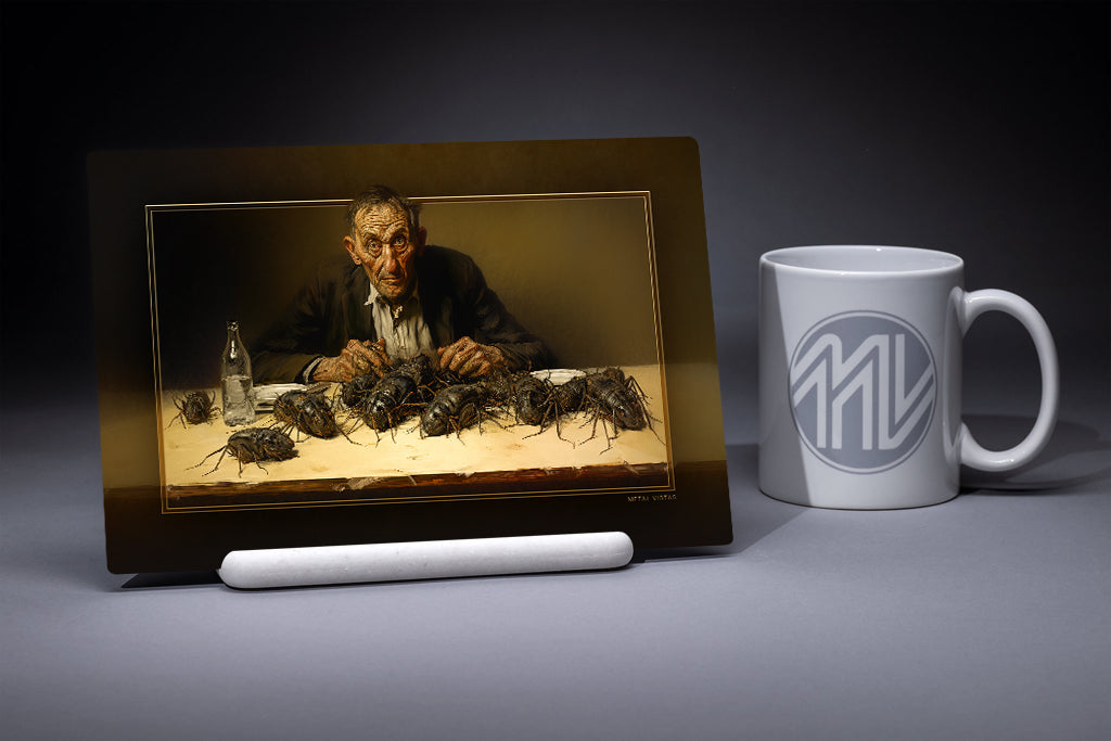 &quot;Shut Up and Eat your Bugs&quot; 6x9 Metal Print with Stand