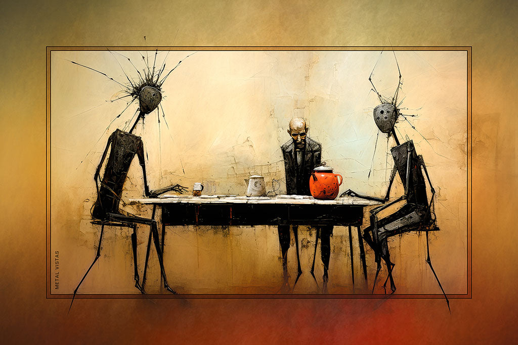 &quot;Dinner with the Pureblood&quot; 6x9 Metal Print with Stand