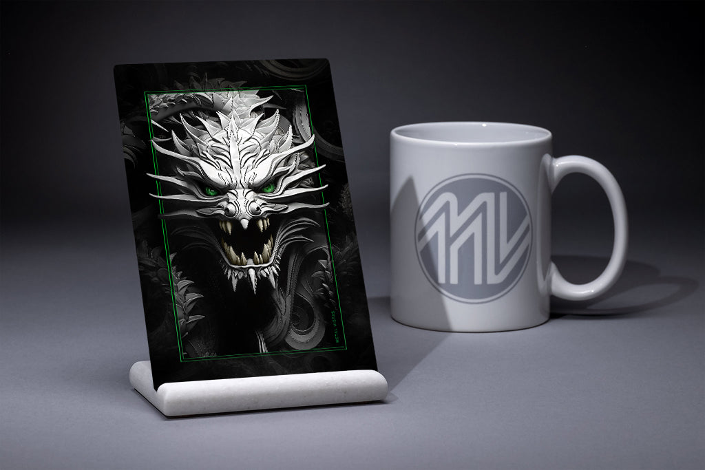 "Serpent with Emerals Eyes" 4x6 Metal Print & Stand