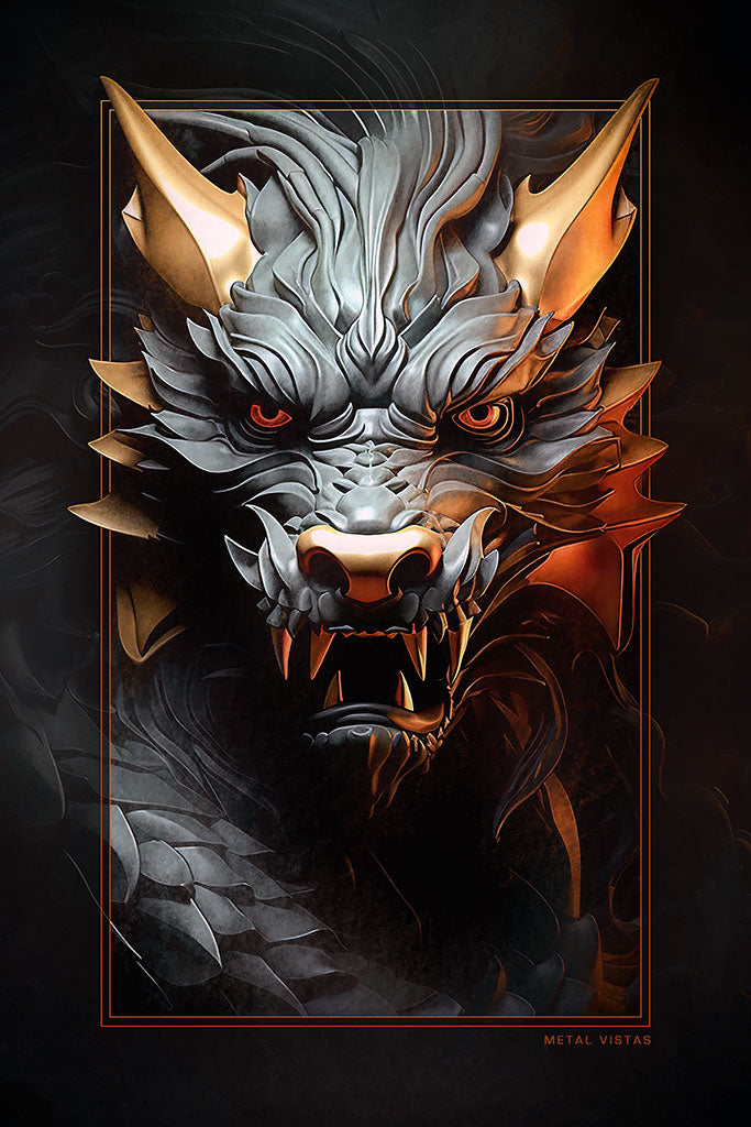 &quot;Dragon&quot; 4x6 Metal Print &amp; Stand
