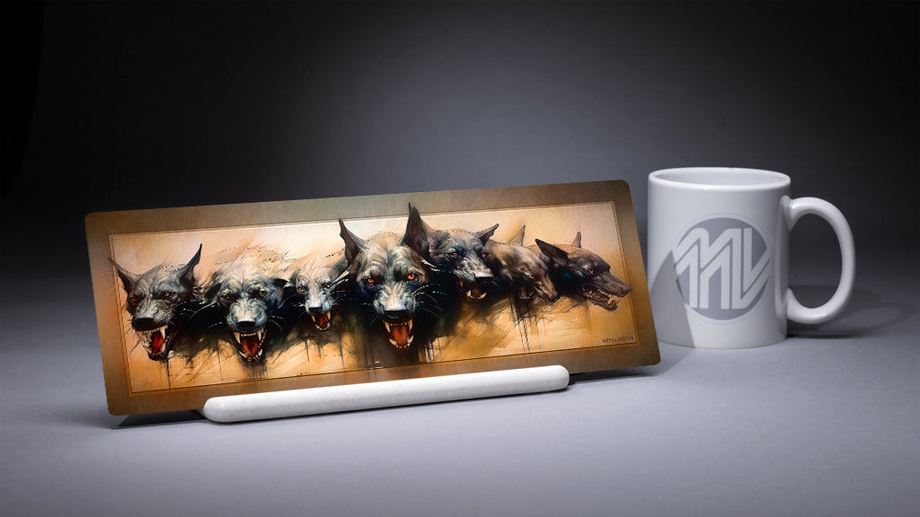 &quot;Hellhounds&quot; 4x12 Panoramic Metal Print with Stand