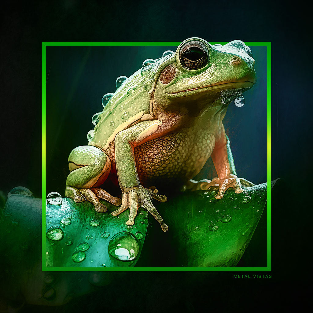 "Feeling Froggy" 6x6 Metal Print & Stand