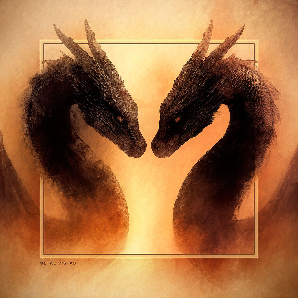 &quot;Twin Serpents&quot; 6x6 Metal Print &amp; Stand