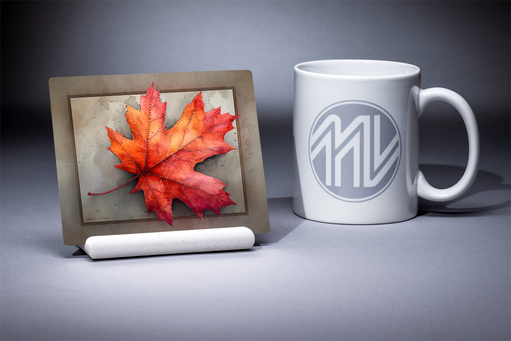 &quot;Maple Leaf&quot; 4x5 Metal Print &amp; Stand