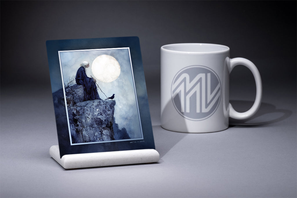 &quot;Lunar Vigil&quot; 4x5 Metal Print &amp; Stand