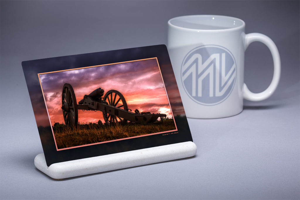 "Gettysburg Gun at Twilight" 4x6 Metal Print & Stand