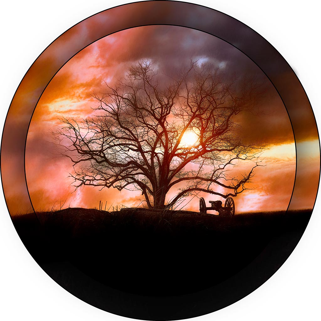 &quot;Witness&quot; 12 Inch Round Metal Print with Stand