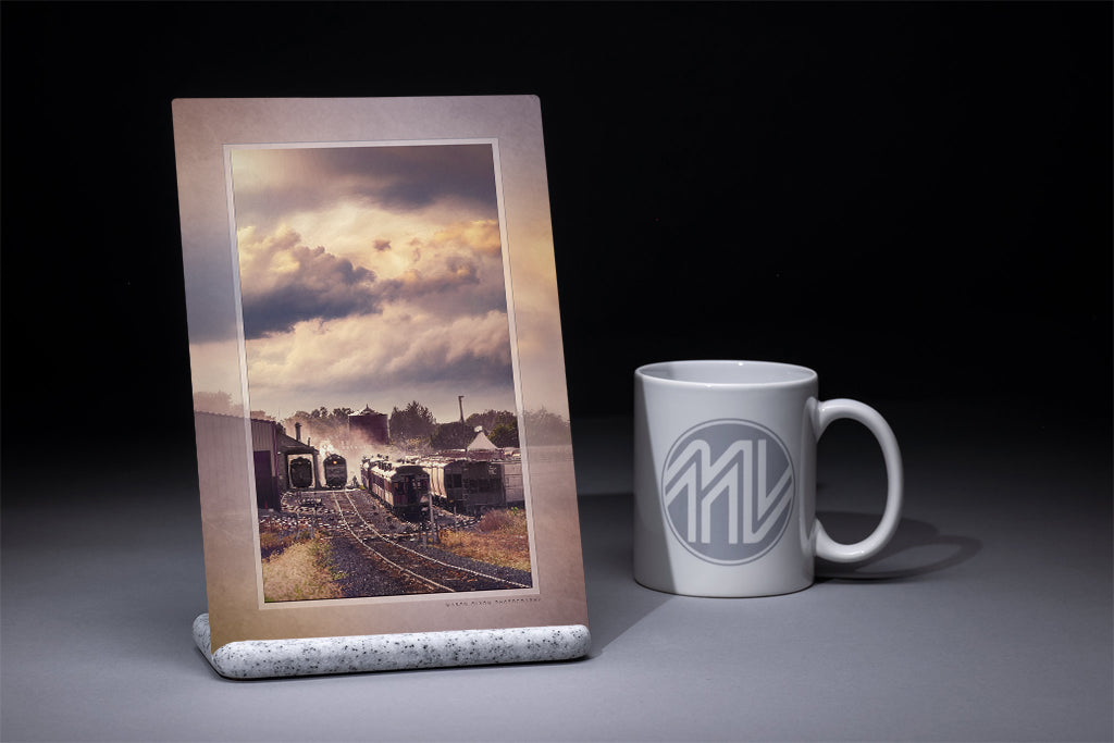 &quot;Strasburg Rail Yard&quot; 6x9 Metal Print with Stand