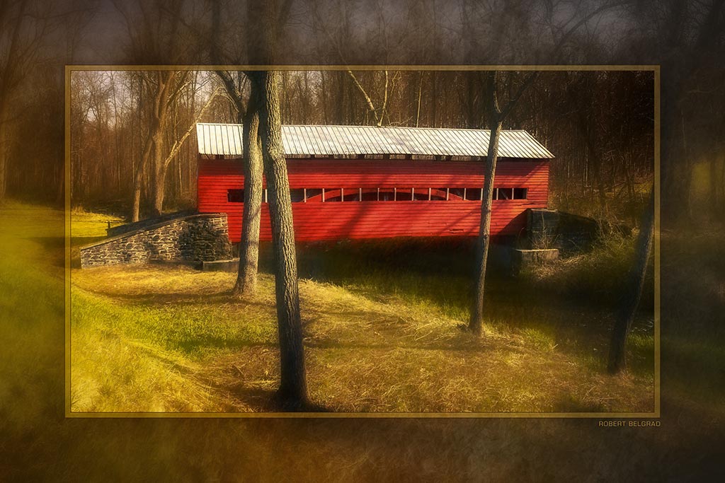 &quot;Little Red Bridge&quot; 6x9 Metal Print with Stand