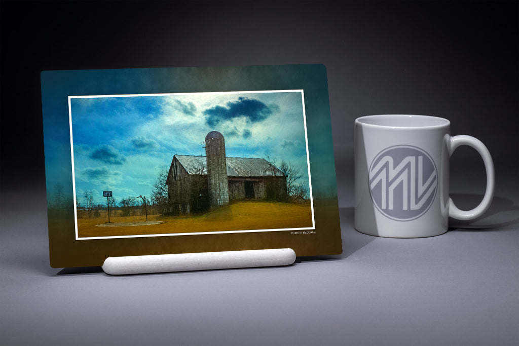 "Barn and Hoop" 6x9 Metal Print with Stand