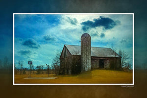 "Barn and Hoop" 6x9 Metal Print with Stand