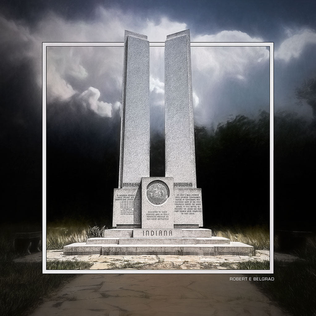 &quot;Indiana Monument&quot; 6x6 Metal Print &amp; Stand